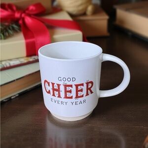 White and Red Cheer Mug